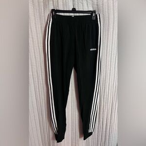 Adidas Black Joggers with White Accents